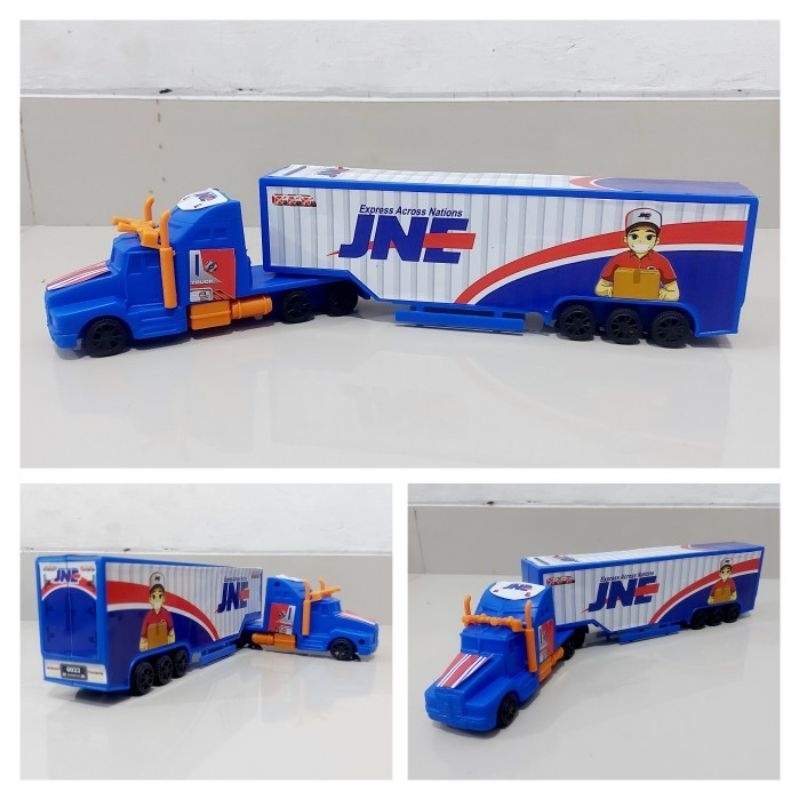 Mainan Truk Kontainer Ekspedisi - Miniatur Mobil Mobilan Box JNE Anak