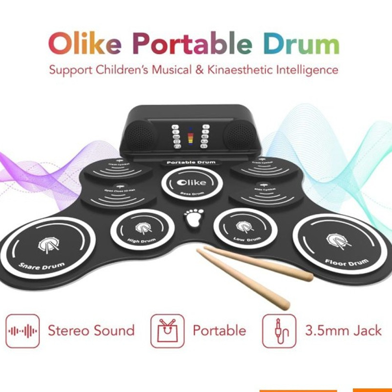 Olike Portable Drum Mainan Edukasi Anak Drum Digital / Bukan Yamaha