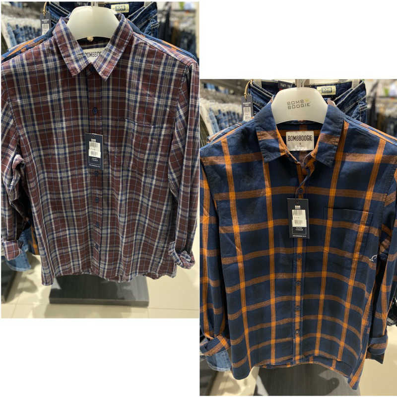 Kemeja lengan panjang Pria brand Bombboogie original (S-XL)