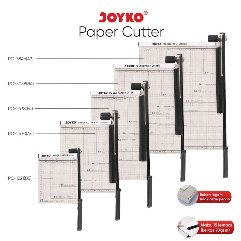 

Pemotong Kertas Paper Cutter Joyko PC-2530 / A4