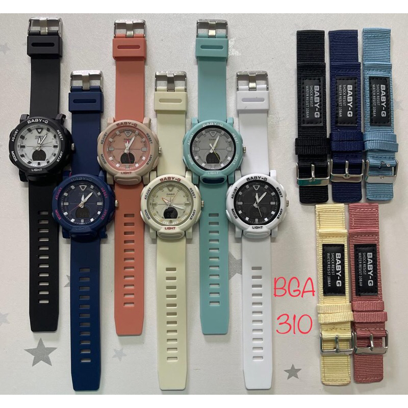 Terlaris Terbaru New Free box Free Tali Kanvs Jam Tangan Analog Cewek Wanita Casio Baby-G BGA-310Ca