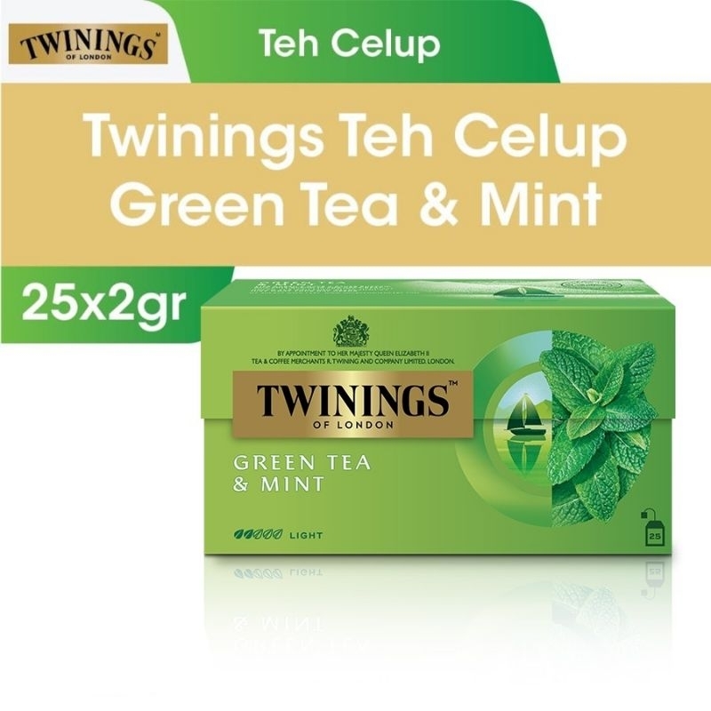 

TWININGS TEH CELUP GREEN TEA & MINT 1.5 GRAM | 1 PACK 25'S