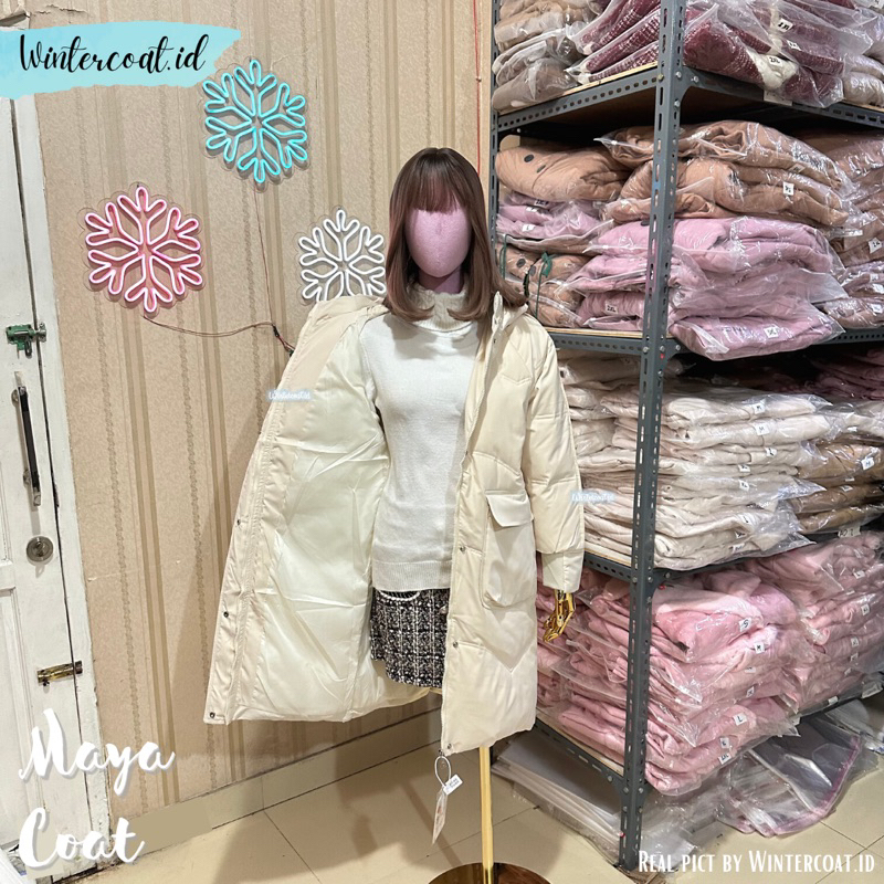 Padding coat jacket wanita import hangat waterproof sale maya padded mantel musim dingin gunung