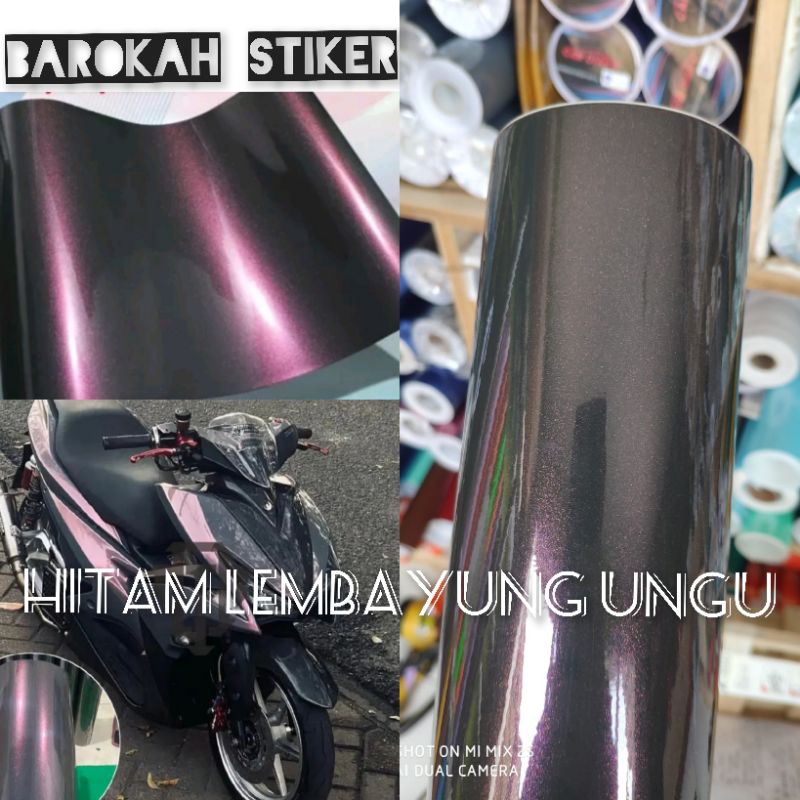 Skotlet hitam lembayung ungu setiker motor