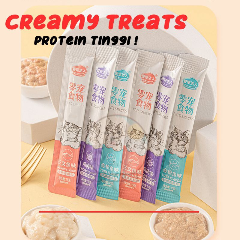 Fattening Pet Strip Snack Kucing Penggemuk Makanan Wet Cat Food Creamy Treats