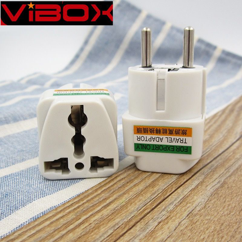 Vibox Travel Adapter  universal Stop Kontak  3kaki to 2kaki bulat Adaptor Steker gepeng Colokan internasional to indonesia  BY SEN