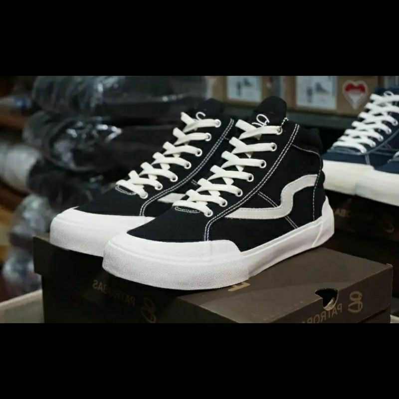 SEPATU PATROBAS | PATROBAS CLOUD HIGH BLACK WHITE ORIGINAL