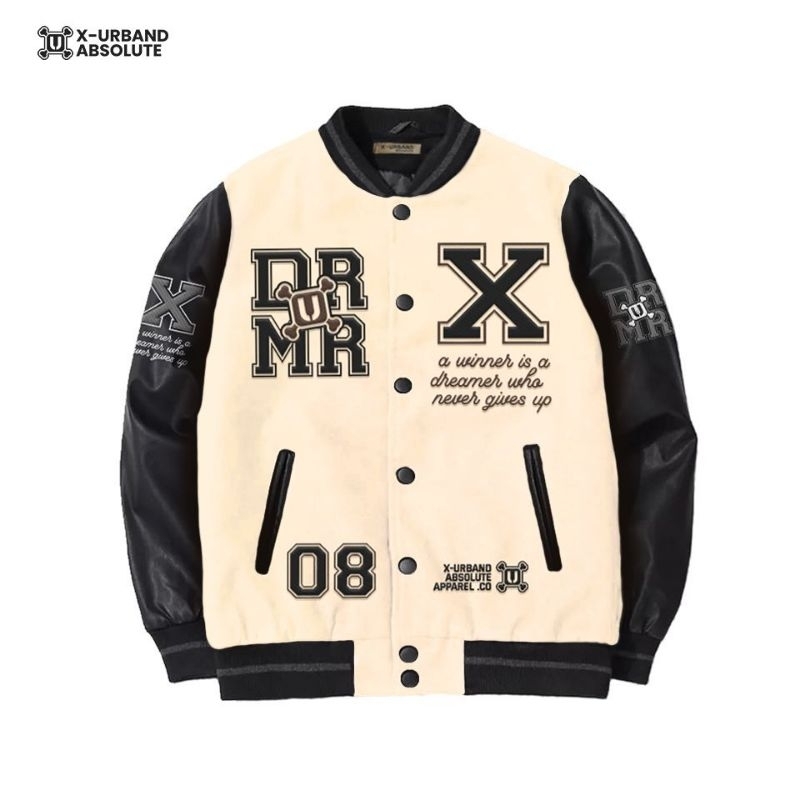 X URBAND Jaket Varsity Baseball Vintage Unisex Jacket Vintage Pria Wanita Thrift Keren Terbaru 2023 