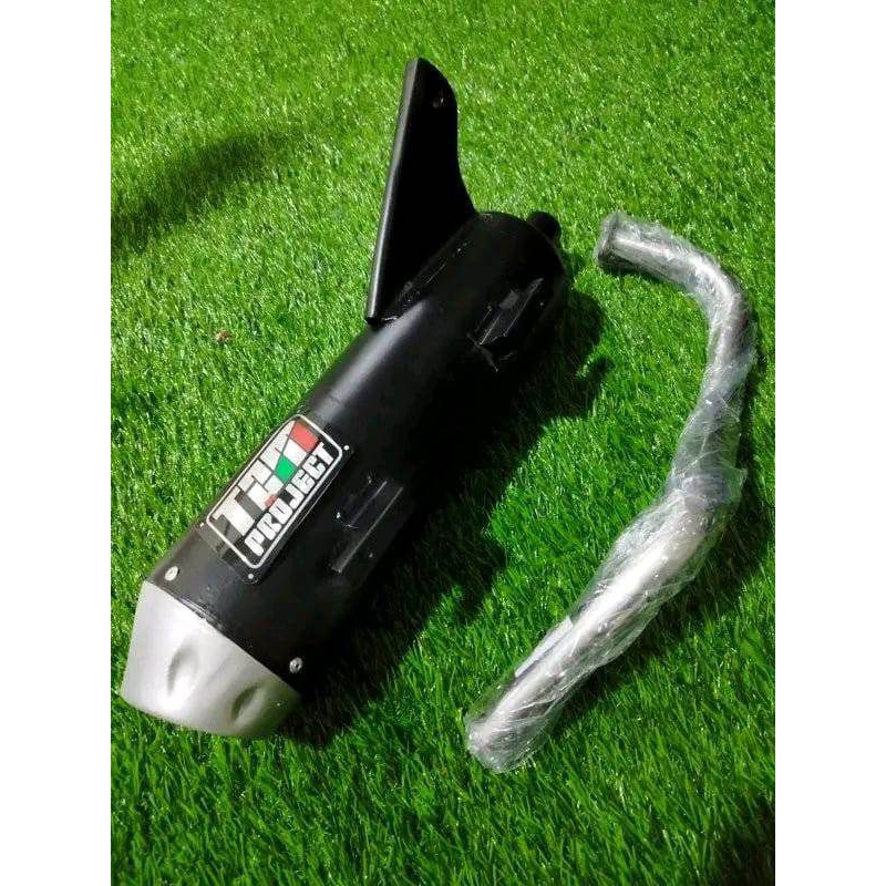 Knalpot TZM PROJECT Black Fullset+End Muffler