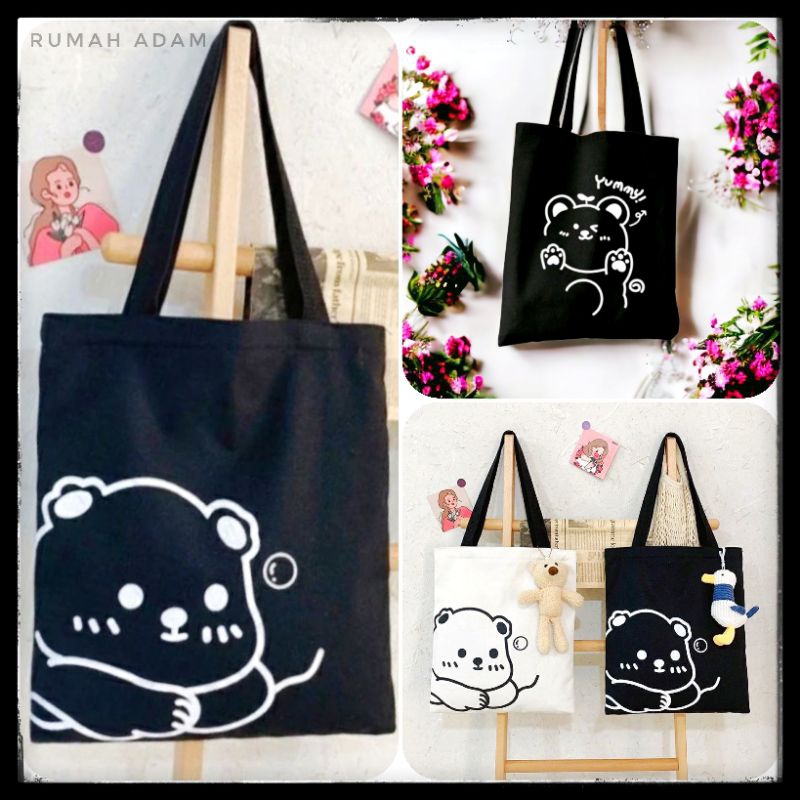 TOTE BAG ANJING LUCU-BERUANG LUCU-KUCING-TOTEBAG SNOW-YUMMY