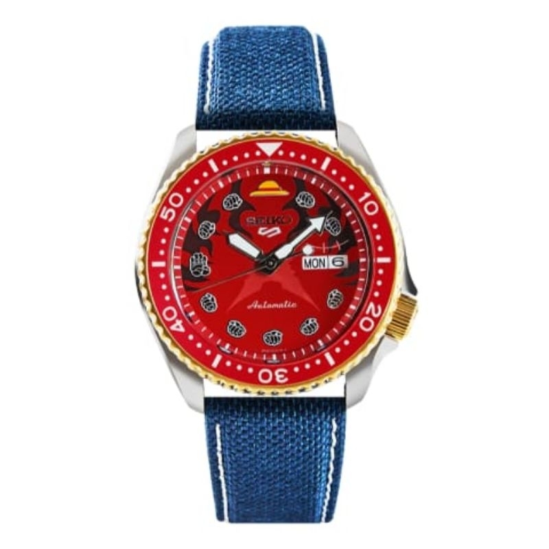 Jam tangan Otomatis SEIKO 5 Sports X One Piece Luffy Red include box