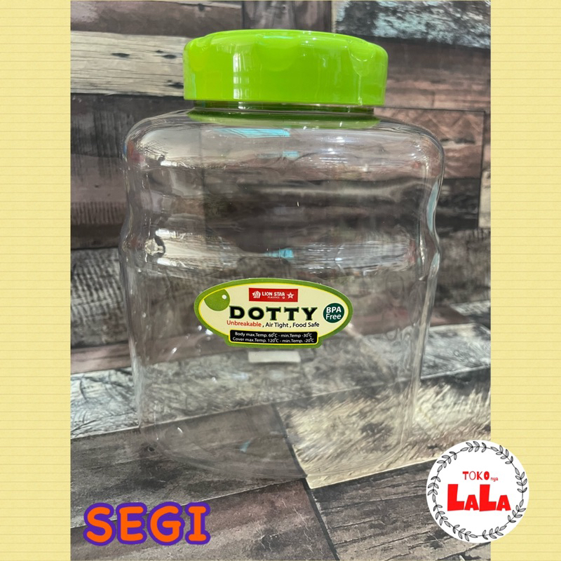 ‼️OBRALLL‼️ Toples LionStar Dotty Square / Kotak 3000ml / Toples Plastik Lion Star