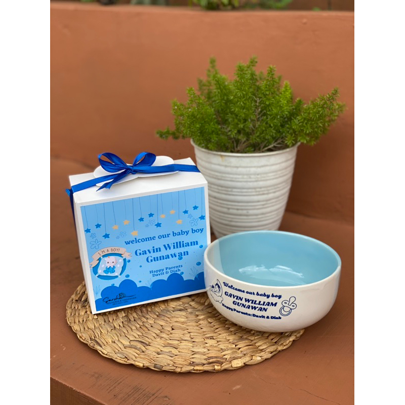 Souvenir Mangkok Twotone sablon kemas box