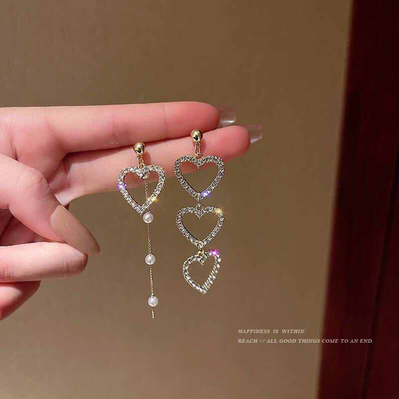 Anting Wanita Love Diamond Korea Fashion Style Rodium Premium