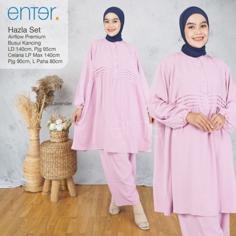 Oneset Polos LD 140 XXXXL Hazla Lamy Kharis Set Ori Enter Setelan Wanita One Set Rayon Airflow Jatuh