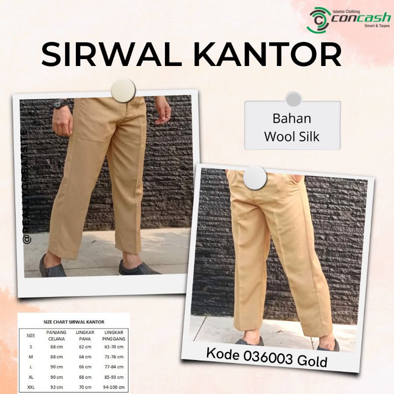Sirwal - sirwal kantor - celana kerja sirwal kantor - celana sirwal - Gold