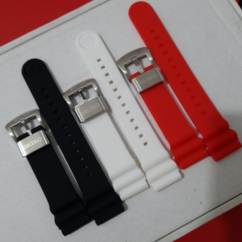 Strap Tali Karet Rubber / Kulit Genuine Leather / Rantai Chain Stainless jam tangan SEIKO 5 Prospex 