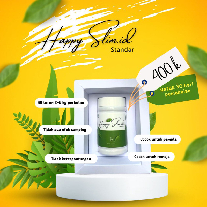 1 BOTOL HAPPYSLIM STANDARD HIJAU UNTUK MENURUNKAN BERAT BADAN IDEAL