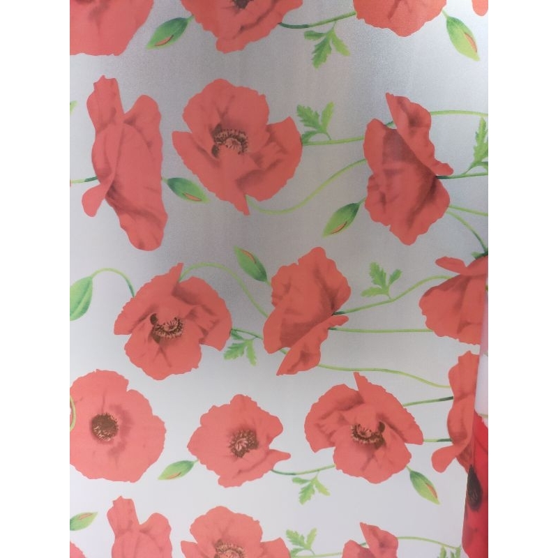 pelapis kaca/stiker kaca sandblast motif bunga sepatu merah