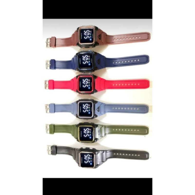 (Cod)Jam Tangan Pria Quiksilver Sergi Murah Digital Strap Rubber/Karet Cuci Tangan (Dikirim Jakarta)