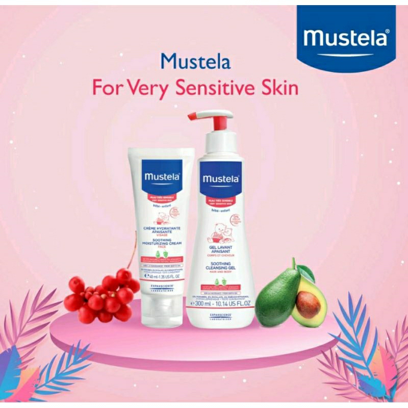 MUSTELA Bebe Moisturizing Cream 40ml | Krim Wajah Bayi Kulit Sensitive