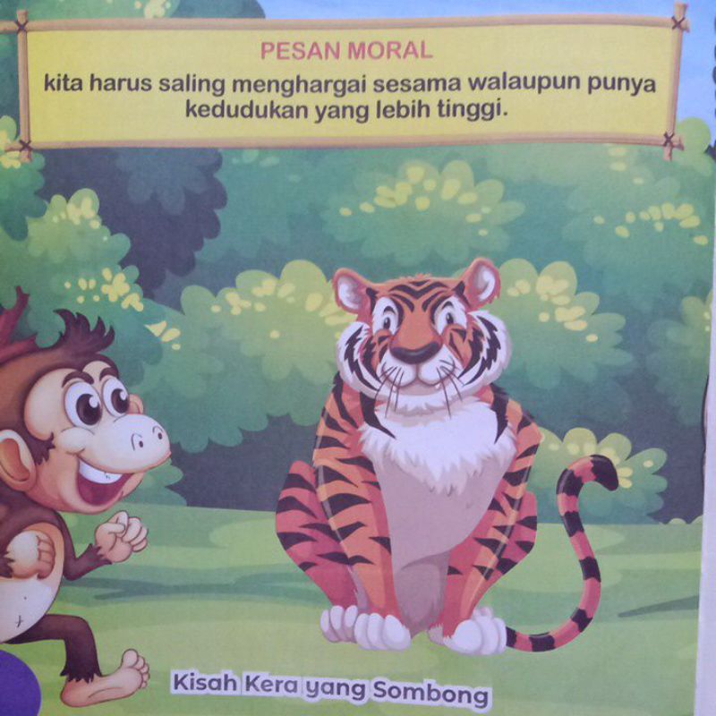 Buku Cerita Anak Kisah Kera Yang Sombong Seri Fabel Dongeng 2 Bahasa