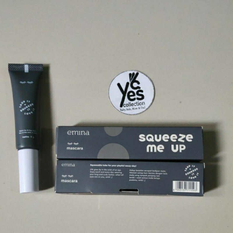 Emina Squeeze Me Up Mascara 8 g Maskara Remaja Black make up mata kecantikan eye eyes