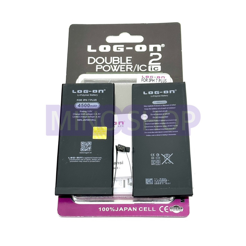 BATERAI IP 7G+ 7+ 7 PLUS - LOG ON DOUBLE POWER BATRE