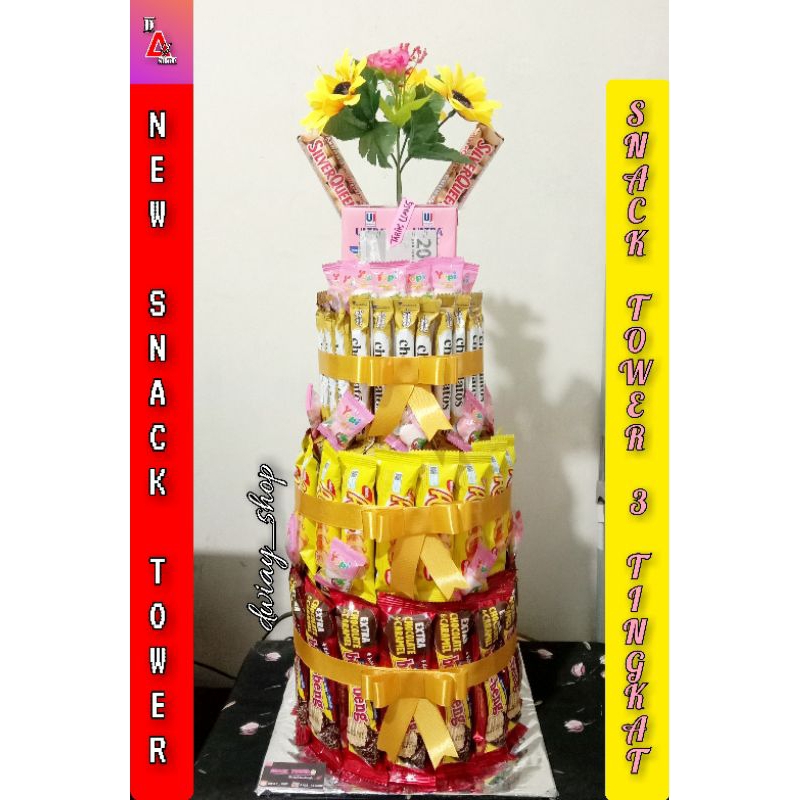 SNACK TOWER BIRTHDAY / SNACK TOWER TERBARU TINGKAT / KUE ULTAH KEKINIAN