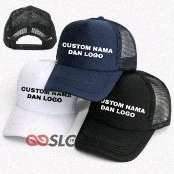 TOPI JARING TRUCKER CUSTOM NAMA LOGO SENDIRI