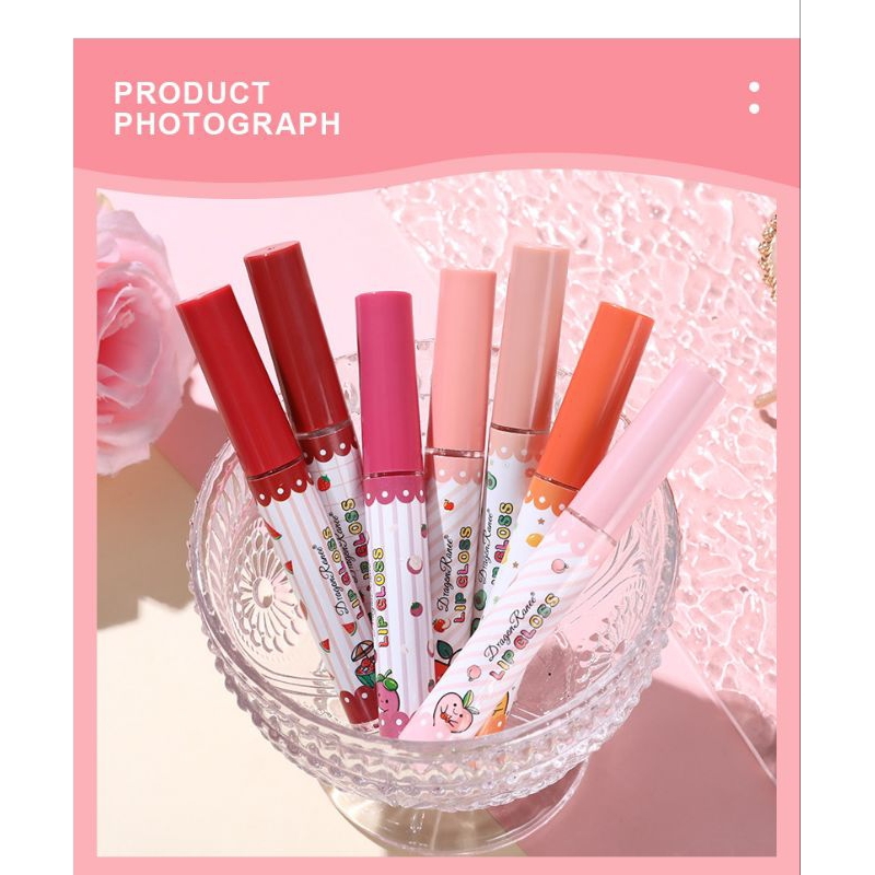 Lip Matte Waterproof Fruit Lip Glaze Color Matte Moisturizing Lipstik Matte Mist Finish Original Dragon Ranee Lipstik Tahan Lama