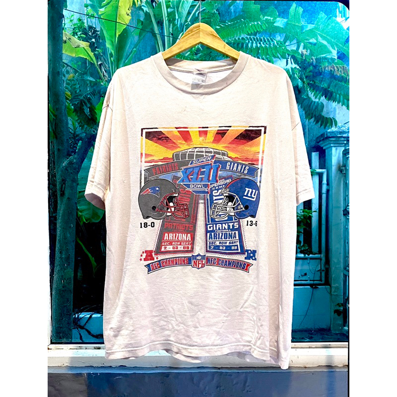 Kaos Shirt AAA Nfl super bowl XLII Patriots vs Giants 2008 Arizona Champions vintage second bekas fu