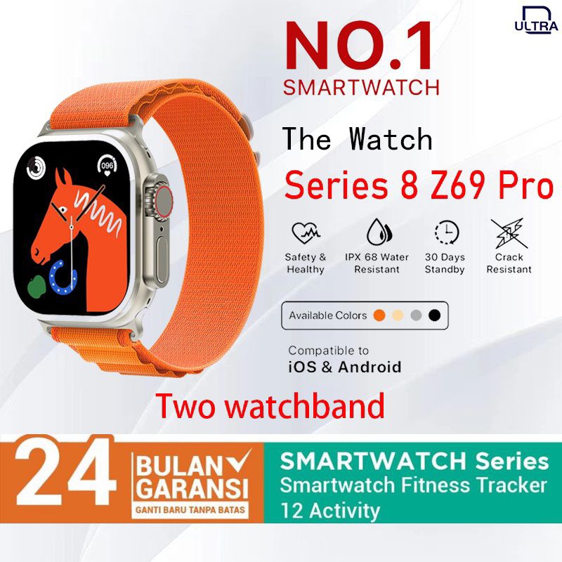 New 2023 Smart Watch Z69 Series 8 Ultra Iwatch 49mm IP68 Free Strap Silicone