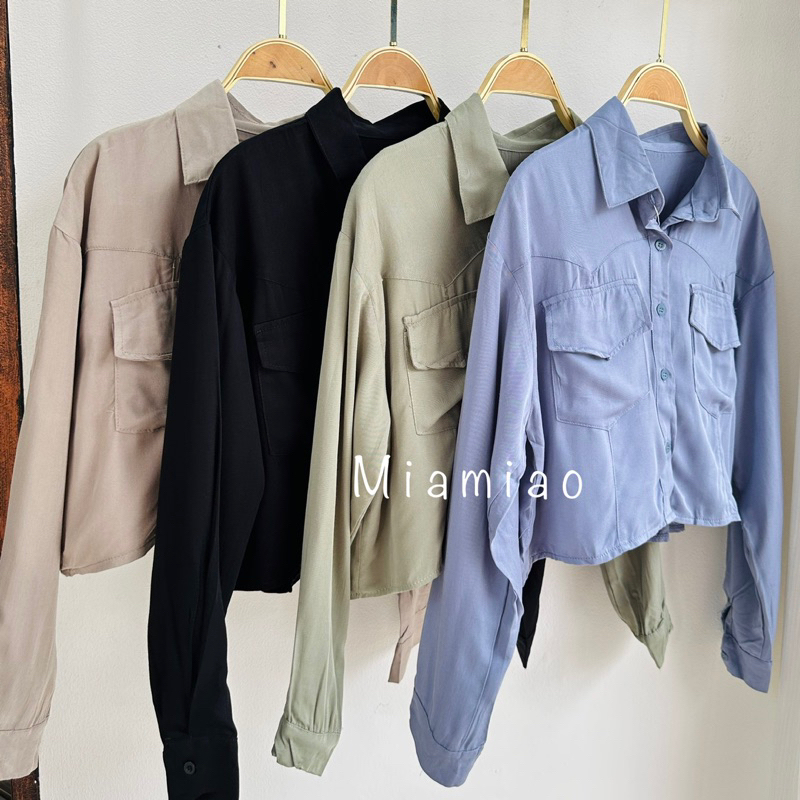 SEORINA SHIRT CANTIKA TOP RAYON TWILL POCKET KEMEJA