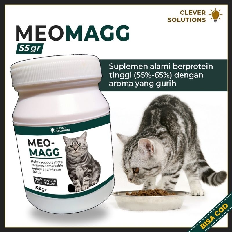 Penambah Nafsu Makan Imun Kucing Anabul Maggot MEOMAGG Vitamin Pelebat Bulu Kucing Protein Tinggi by Clever Solutions