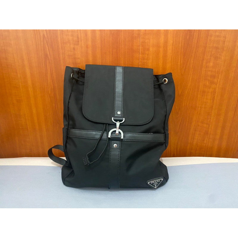 tas ransel backpack brand Prada - nylon hitam