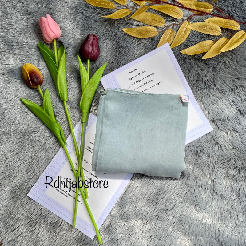 hijab segiempat paris / catton paris old | red rose | azara | varisha-Light matcha