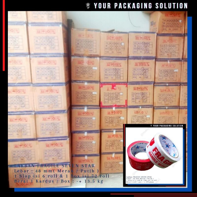 

1 BOX (72 ROLL) LAKBAN FRAGILE • SEVEN STAR / STAR TAPE