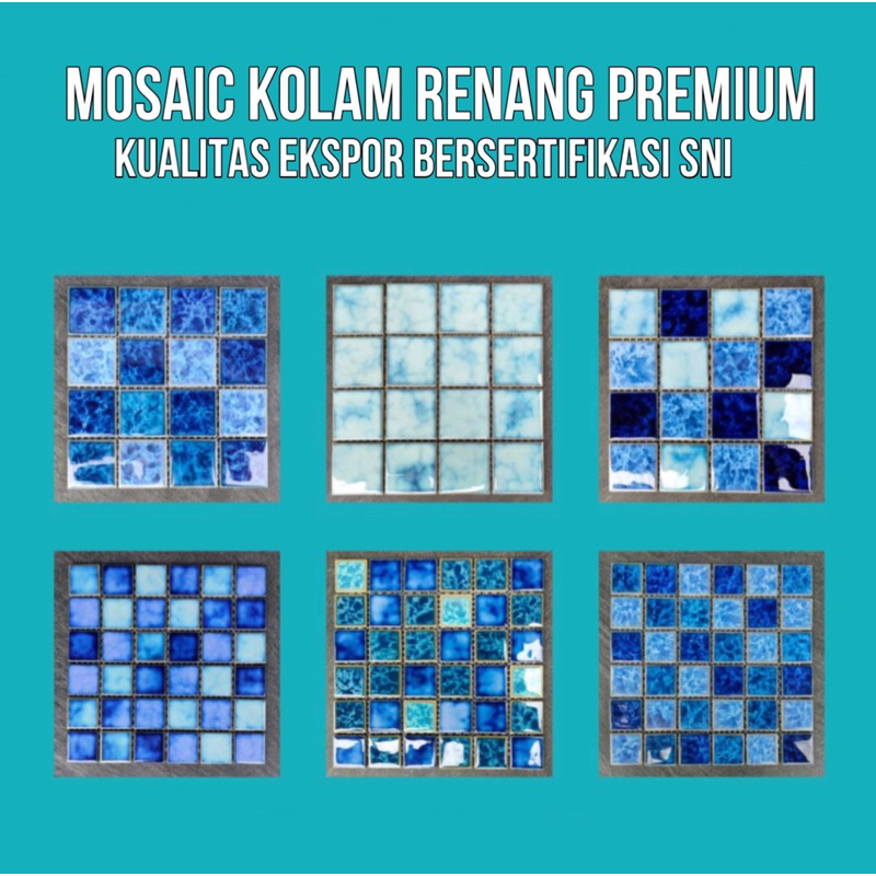 Keramik Kolam Renang Mozaik Kolam Renang Elegan Cantik Mosaic Tegel Kolam Renang Premium