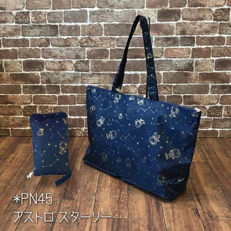 Snoopy PEANUTS Folding Tote Bag Eco Bag Cute Peanuts Snoopy Travel Shopping Bag