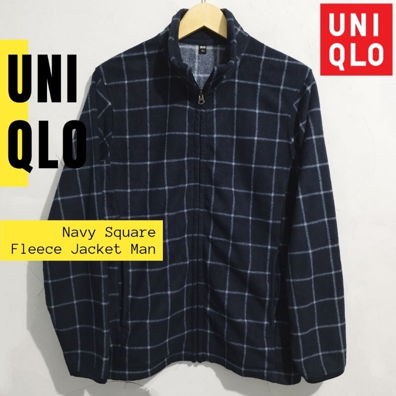 UNIQLO Navy Square Fleece Jacket Man ORDERAN KHUSUS