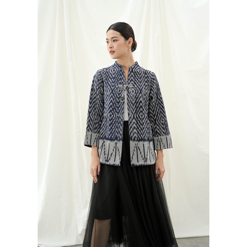 Blazer Batik Wanita Modern blazer tenun jepara ethnik baju tenun jepara atasan wanita fashion wanita