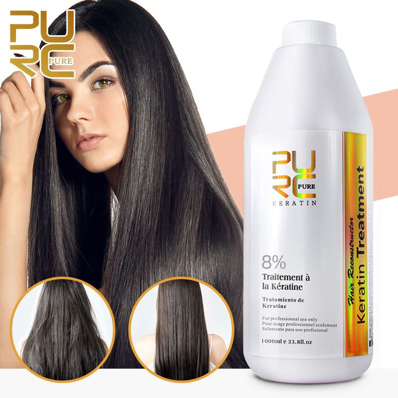 Purc Keratin Treatment Brazilian pelurus rambut Smoothing pure kratin 0% 5% 8% 12% Lavender COD grosir