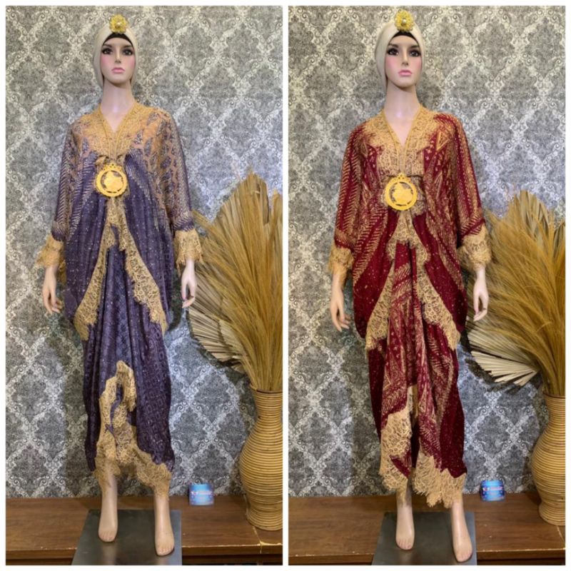Kaftan Renda Azzura Batik | Kaftan Lebaran | Dress Lebaran - Aurelia Collection