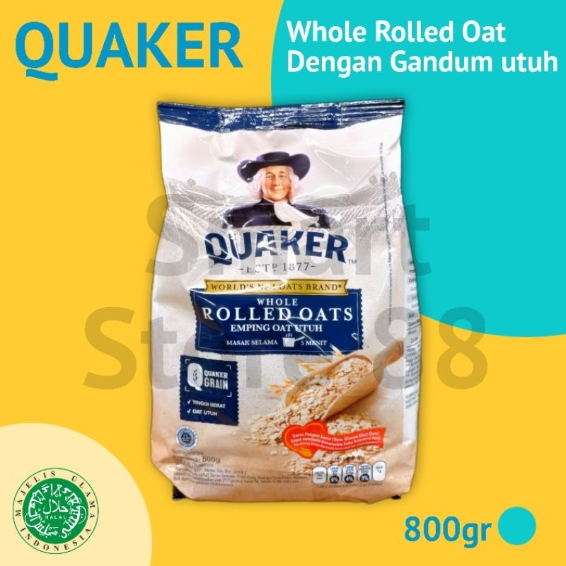 

QUAKER WHOLE ROLLED OATS 800GR QUAKER GANDUM UTUH