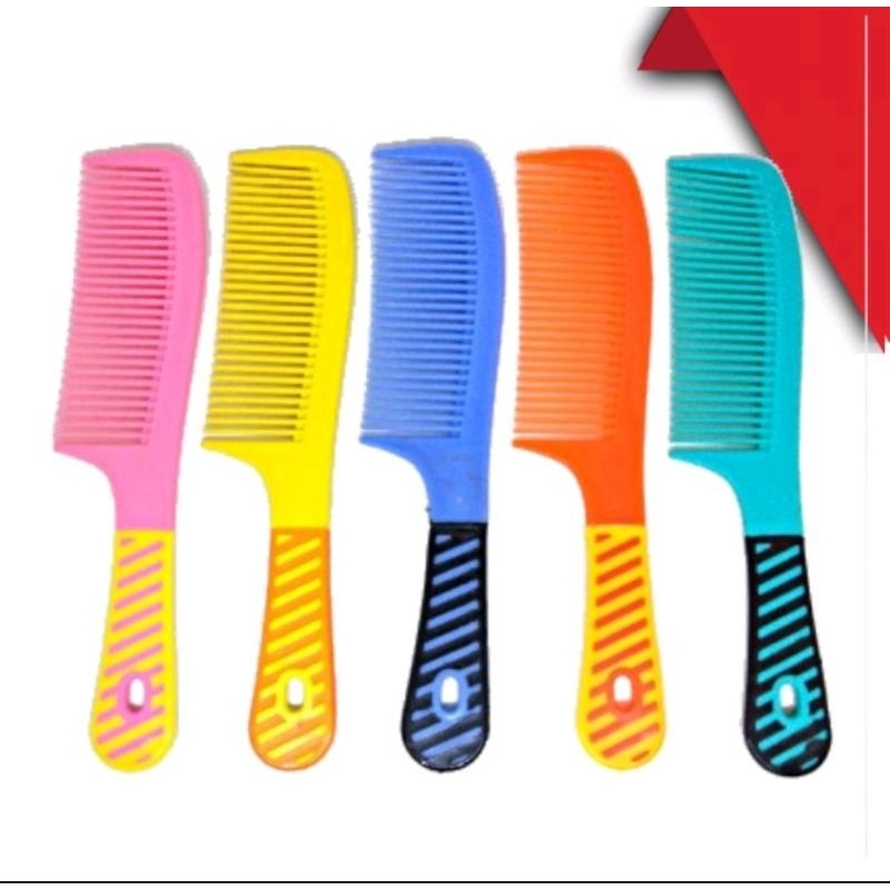 Sisir Warna Warni Cantik Gagang Bergaris Garis