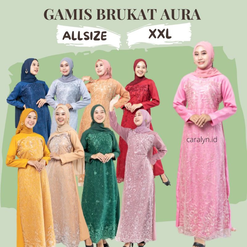 GAMIS BRUKAT TERBARU 2023 LEBARAN WANITA GAMIS KONDANGAN AURA ALL SIZE JUMBO