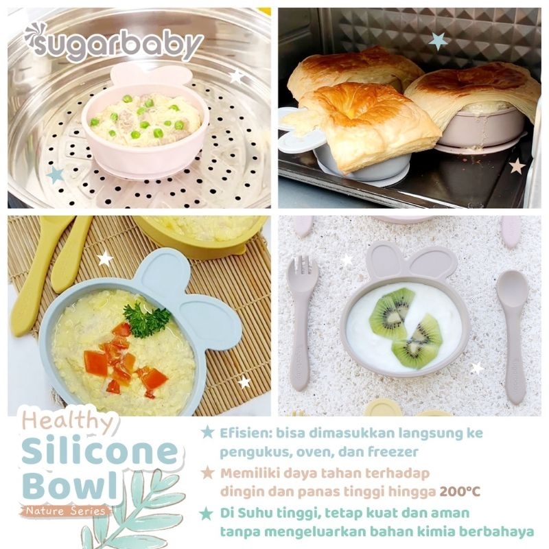 Sugarbaby silicone Bowl / Plate Nature Series Mangkok / Piring Bayi Sugar Baby