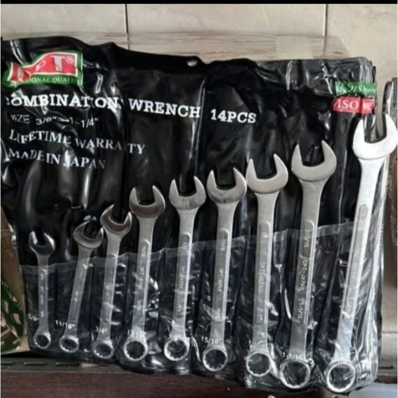 kunci ring pas set 3/8"–1 1/4inch 14pcs combination wrench set inch