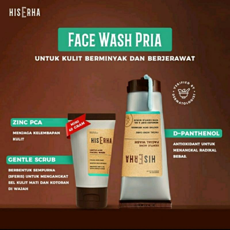 HIS ERHA Gentle Acne Facial Wash 100gr - Sabun Cuci Muka Kulit Berjerwat